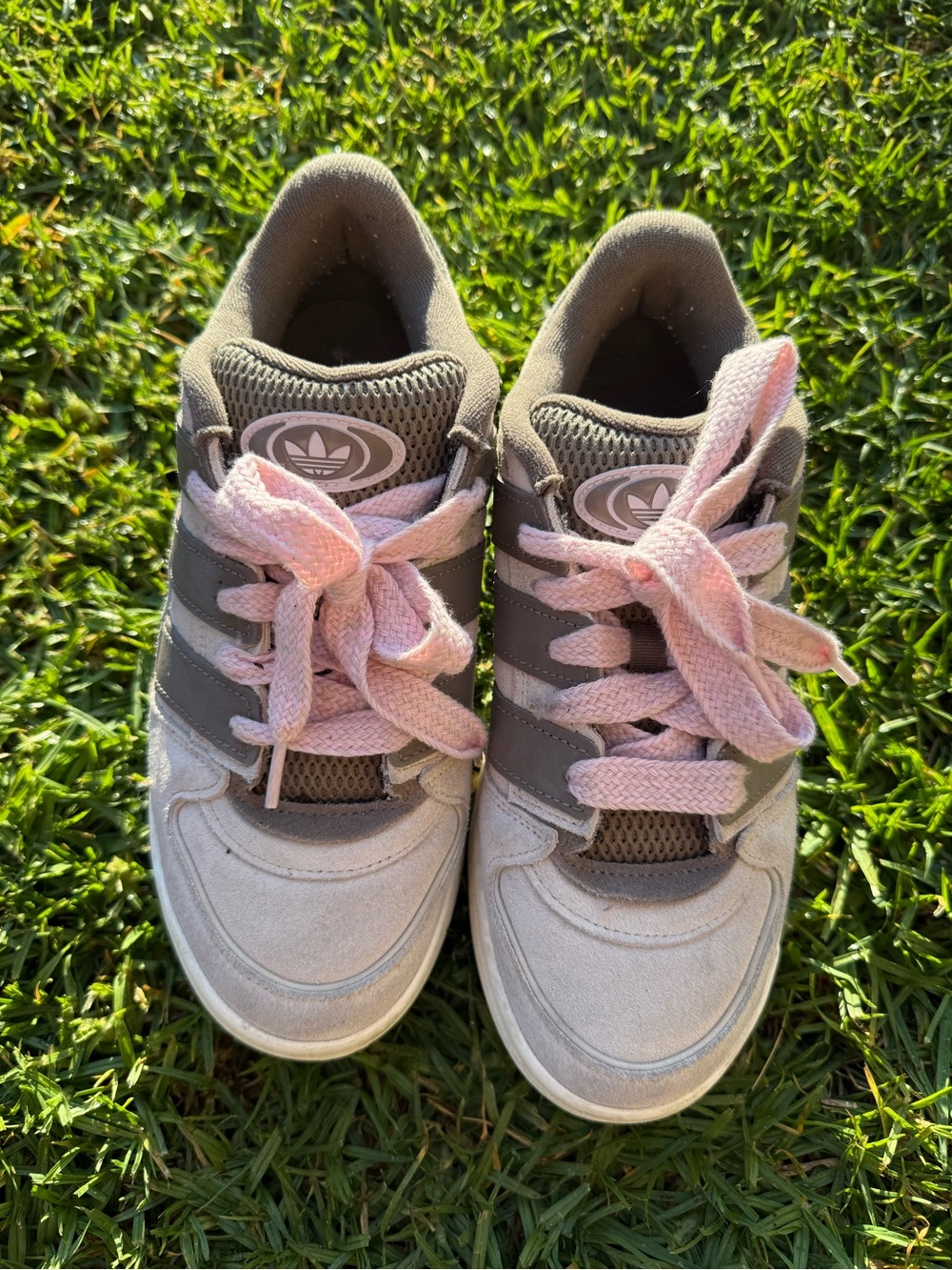 Adidas Suede Sneakers Gray with Pink Laces – Women’s Casual Shoes
